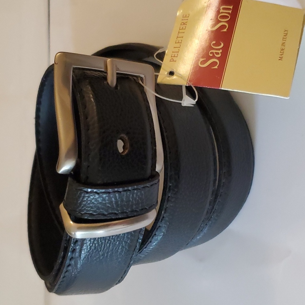 New with tags vintage Vera Pelle genuine leather Mens black belt different sizes
